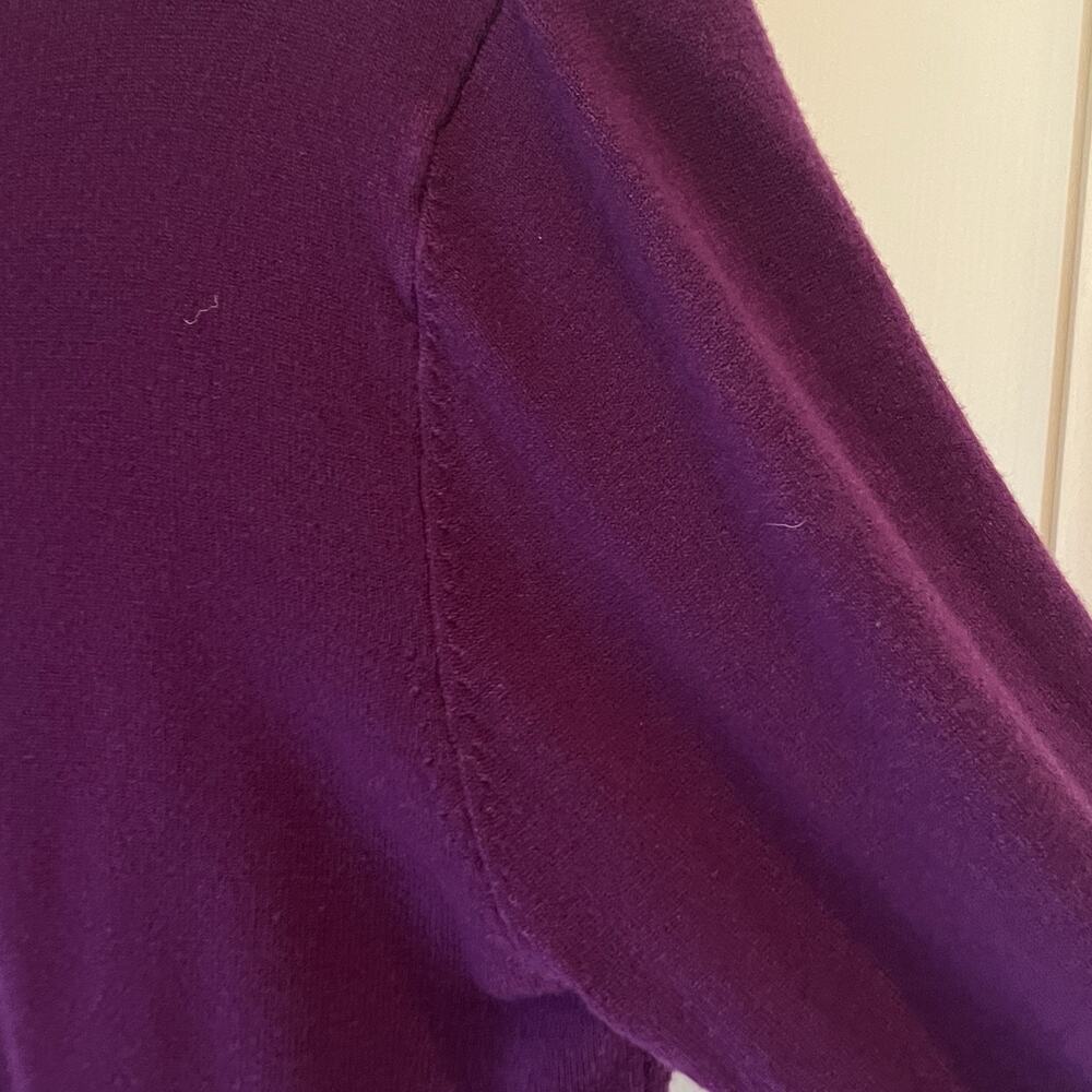 SANGTREE Womens L Plum Purple V Neck Sweater Soft Knit Long Sleeve Pullover - Picture 6 of 6